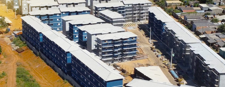 Vista aérea do Residencial Poço do Ouro em construção